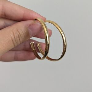 14K Gold Wide Zoe Chicco Hoops
